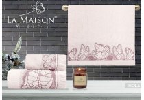 Подарочный набор полотенец La Maison со свечой - Nola Pudra (Turkey), 3 штуки